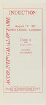 Accounting Hall of Fame Induction:  Citation for and Response by Sidney Davidson, New Orleans, Louisiana, August 23, 1983