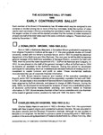 The Accounting Hall of Fame, Early Contributors Ballot by Accounting Hall of Fame