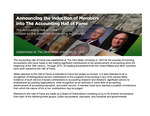 Announcing the 2021 Induction of Members into the Accounting Hall of Fame by American Accounting Association