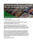 Announcing the 2023 Induction of Members into the Accounting Hall of Fame by American Accounting Association