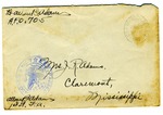 Allan Boyce Adams, F.A. U.S.R. 149th Regiment A.E.F., To Mrs. Joel Randolph Adams, Claremont, Mississippi. July 20, 1918.
