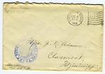 Allan Boyce Adams, F.A. Camp De Souge, A.P.O. 705, A.E.F., France to Mrs. Joel Randolph Adams, Claremont, Mississippi. Aust 2, 1918.