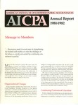 AICPA annual report 1981-82;  Message to members
