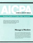 AICPA annual report 1983-84;  Message to members