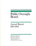Annual report 1983-1984 by American Institute of Certified Public Accountants. SEC Practice Section. Public Oversight Board