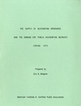 Supply of accounting graduates and the demand for public accounting recruits, spring 1973 by Eric N. Melgren