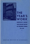 Year's work, secretary's report and graphic review of progress during 1937-1938