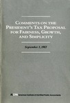 Comments on the president's tax proposal for fairness, growth, and simplicity