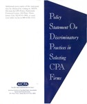 Policy statement on discriminatory practices in selecting CPA firms