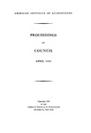 Proceedings of Council, April, 1934