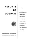 Reports to council, April 1950