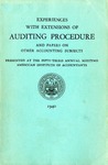 Experiences with Extensions of Auditing Procedure and Papers on other Accounting Subjects presented at the Fifty-Third Annual Meeting, American Institute of Accountants by American Institute of Accounants