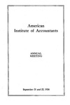 Annual Meeting, September 21 and 22, 1926 by American Institute of Accountants