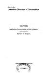 Chapters: Application for Permission to Form a Chapter, By-laws for Chapters