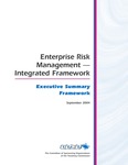 Enterprise Risk Management : Integrated Framework: Executive Summary, Framework, September 2004