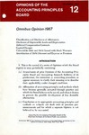 Omnibus opinion, 1967; Opinions of the Accounting Principles Board 12;APB Opinion 12;