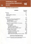 Business combinations; Opinions of the Accounting Principles Board 16;APB Opinion 16;