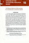 Equity method of accounting for investments in common stock; Opinions of the Accounting Principles Board 18;APB Opinion 18; by American Institute of Certified Public Accountants. Accounting Principles Board