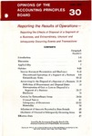 Reporting the results of operations : reporting the effects of disposal of a segment of a business, and extraordinary, unusual and infrequently occurring events and transactions; Opinions of the Accounting Principles Board 30;APB Opinion 30; by American Institute of Certified Public Accountants. Accounting Principles Board