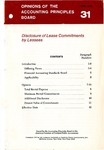 Disclosure of lease commitments by lessees; Opinions of the Accounting Principles Board 31;APB Opinion 31;