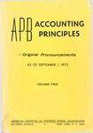 APB accounting principles: volume 2: Original pronouncements as of September 1, 1972