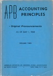 APB accounting principles: volume 2: Original pronouncements as of May 1, 1968 by American Institute of Certified Public Accountants. Accounting Principles Board