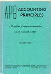 APB accounting principles: volume 2: Original pronouncements as of August 1, 1969 by American Institute of Certified Public Accountants. Accounting Principles Board
