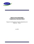 Report to the  United States Independence Standards Board: Research into perceptions of auditor independence and objectivity - Phase II, July 2000