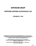Proposed Uniform Acccountancy Act; Exposure Draft (American Institute of Certified Public Accountants), 1990, December 2