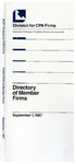 Directory of Member Firms, September 1, 1987 by American Institute of Certified Public Accountants. Division for CPA Firms