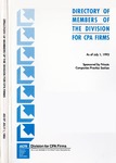 Directory of Members of the Division for CPA Firms, as of July 1, 1993 by American Institute of Certified Public Accountants. Private Companies Practice Section