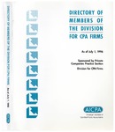 Directory of Members of the Division for CPA Firms, as of July 1, 1996