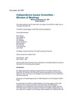Independence Issues Committee - Minutes of Meetings Meeting of November 20, 1997 Public Session
