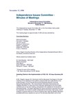 Independence Issues Committee - Minutes of Meetings Independence Issues Committee Minutes of November 17, 1998 Meeting Public Session by Independence Standards Board. Independence Issues Committee