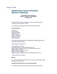 Independence Issues Committee - Minutes of Meetings Independence Issues Committee Minutes of October 13, 1998 Meeting Public Session by Independence Standards Board. Independence Issues Committee
