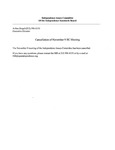 Cancellation of November 9 IIC Meeting