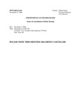 News Release, November 8, 2000: Notice of Cancellation of Public Meeting