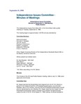 Independence Issues Committee Minutes of September 8, 1998 Meeting Public Session