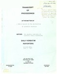 Transcript of Proceedings in the Matter of: A Public Hearing on the Modification of Reporting Practices