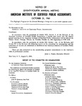 Notice of Seventy-Fourth Annual Meeting, American Institute of Certified Public Accountants, October 31, 1961 by American Institute of Certified Public Accountants (AICPA)