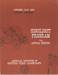 Highlight Program, 71st Annual Meeting, October 11-15, 1958, Detroit, Michigan,