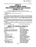 Notice of Seventieth Annual Meeting, American Institute of Certified Public Accountants, October 29, 1957