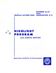 Highlight program of 68th Annual meeting of the American Institute of Accountants, Washington, D.C., October 23-7, 1955.