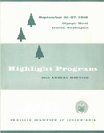 Highlight program of the sixty-nineth annual meeting, September 23-27, 1956, Seattle, Washington