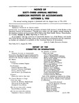 Notice of sixty-third annual meeting, American Institute of Accountants, October 3, 1950.