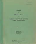 Proceedings of 70th Annual meeting of the American Institute of Certified Public Accountants,  New Orleans, October 29, 1957.