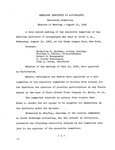 Minutes of Meeting - August 10, 1938 by American Institute of Accountants. Executive Committee