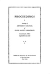 Proceedings, meeting of Advisory Council of State Society Presidents, Cincinnati, Ohio, September 26, 1938. by American Institute of Accountants. Advisory Council of State Society Presidents