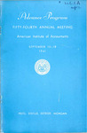 Advance program, fifty-fourth annual meeting, September 15-18, 1941.