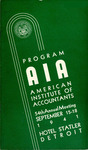 Program - 54th annual meeting, September 15-18, 1941, Hotel Statler, Detroit.